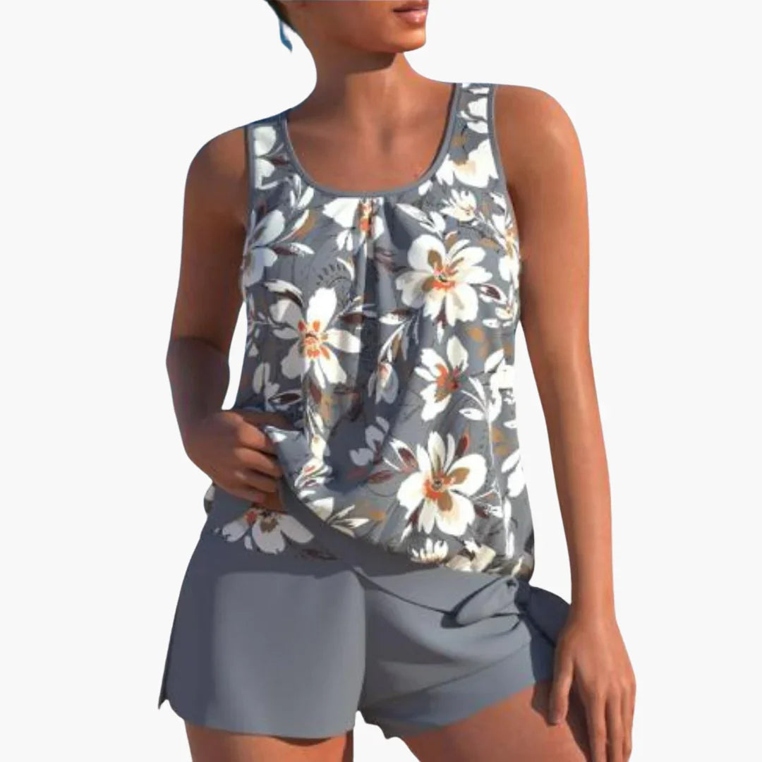 Two-Piece Tankini Set for Women - Floral and Comfortable