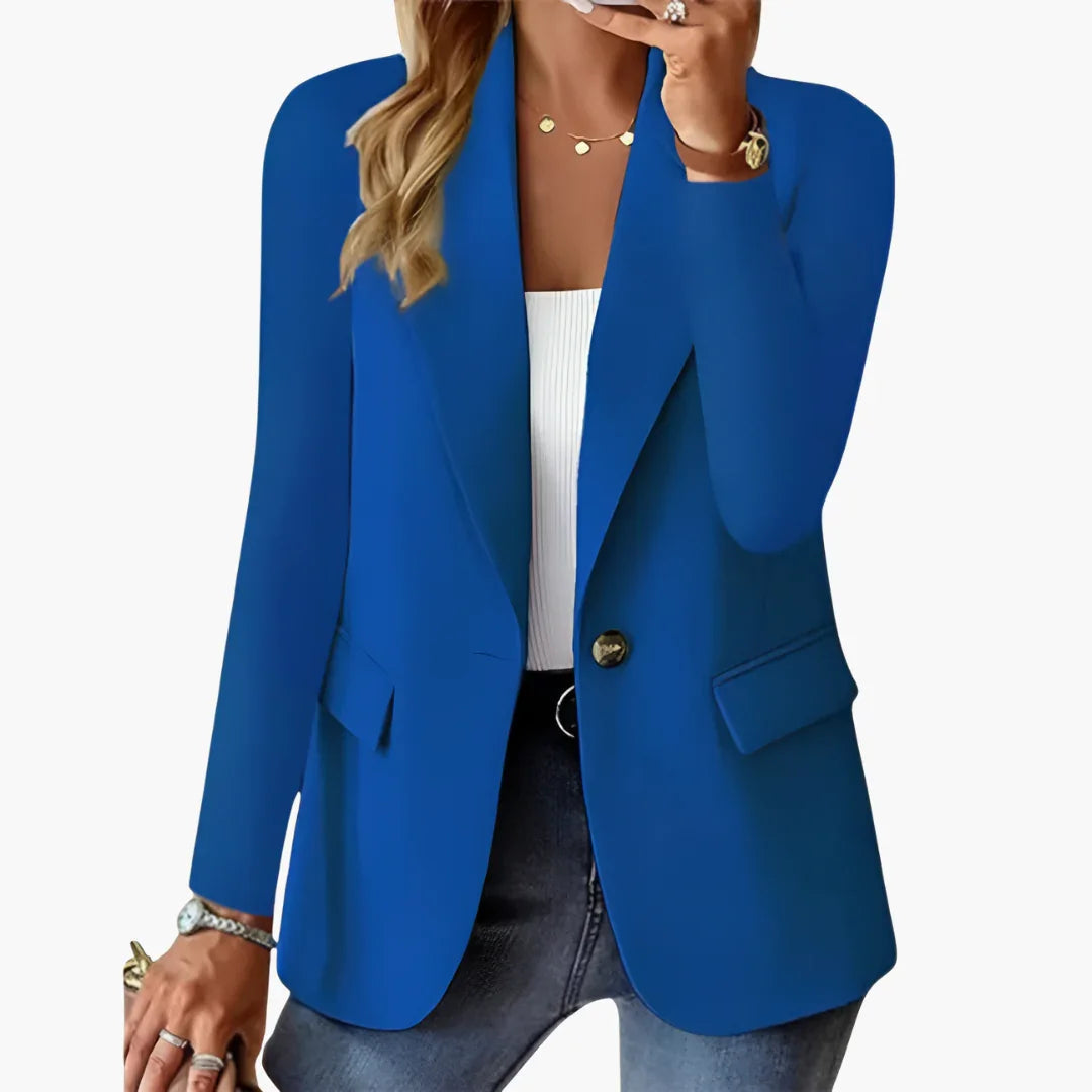 Women's Blazer with Notched Lapel and Front Button