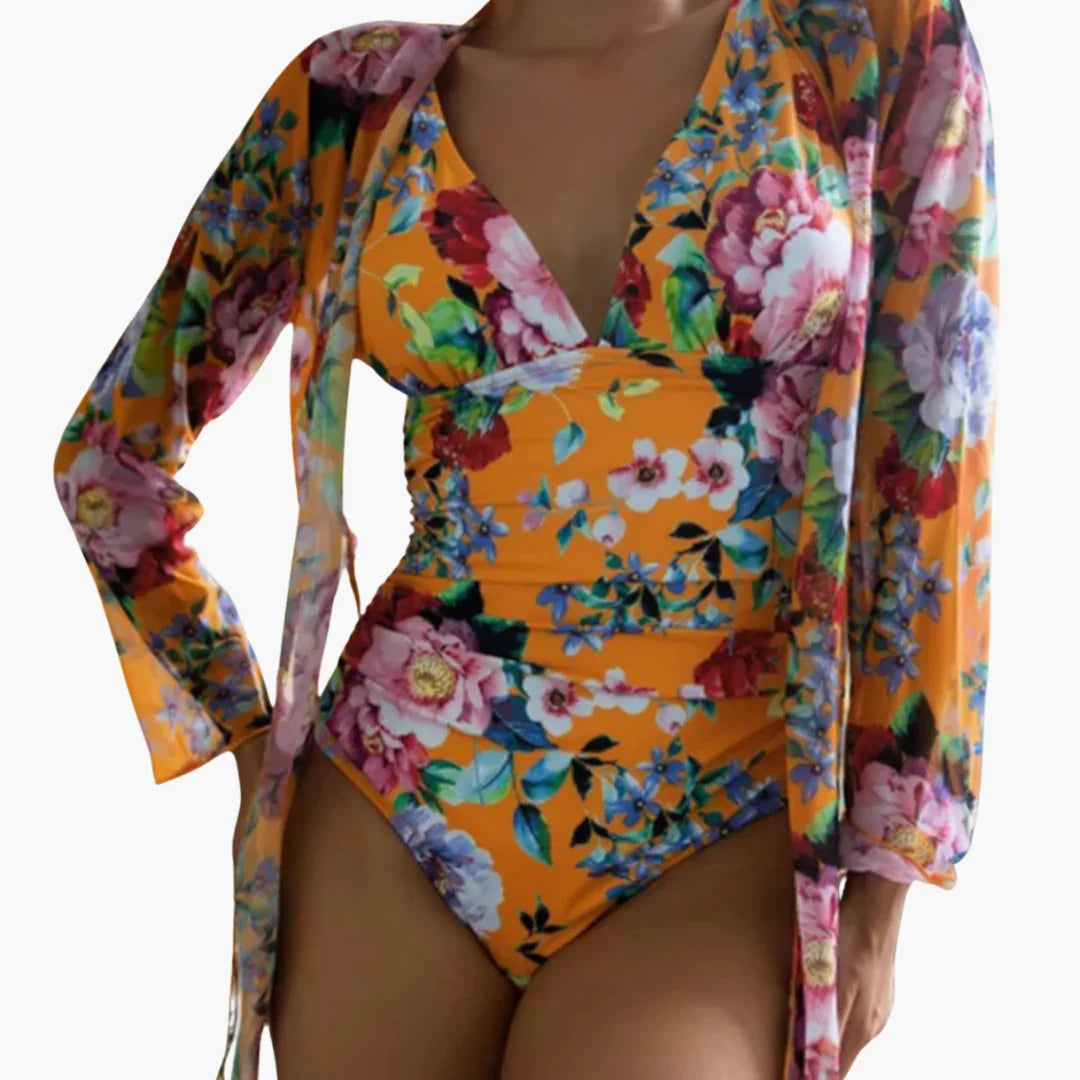 Wrap Swimsuit - Women's One-Piece with Tummy Control