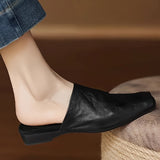 Women's Mule Shoes with Slip-On and Cap Toe