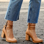 Womens Orthopedic Sandals with Ankle Strap and Block Heel