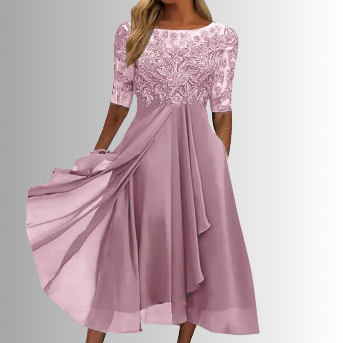 Women's Dress | Lace Top Detail Midi