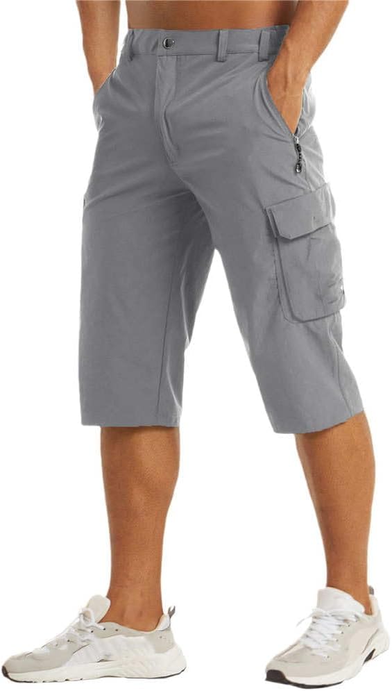Men's Bermuda Cargo Shorts with Pockets for Summer Outdoor