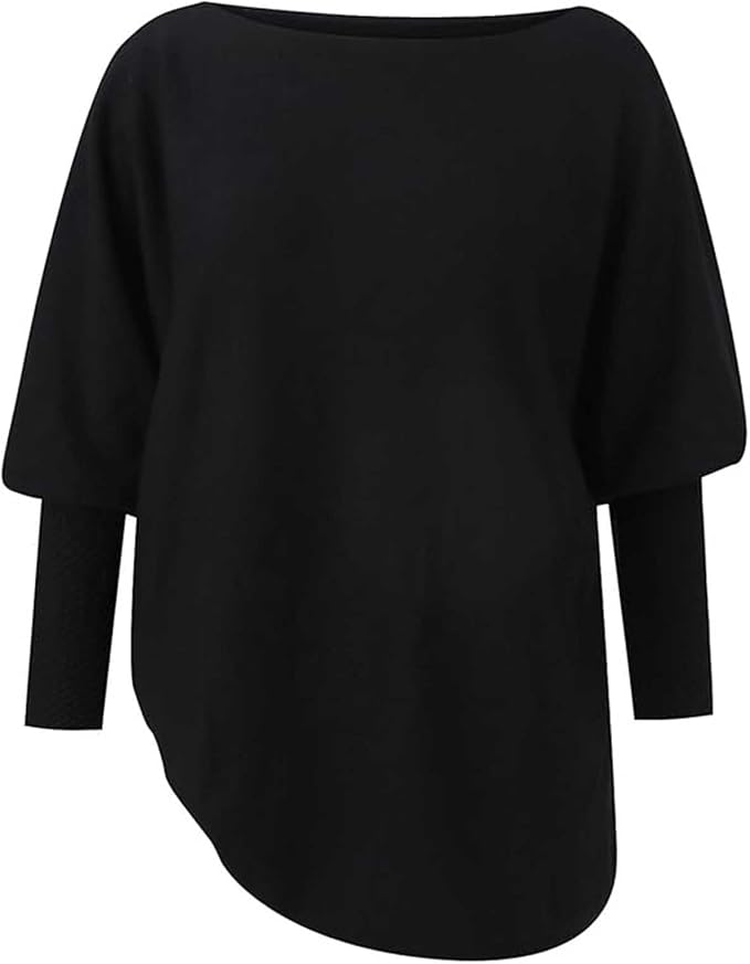 Women's Oversized Sweater with Wide Neckline