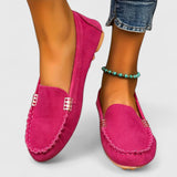 Women's Loafers with Slip On and Metal Bar
