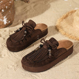 Saffron | Women's Sandals with Tassel Detail and Platform Sole