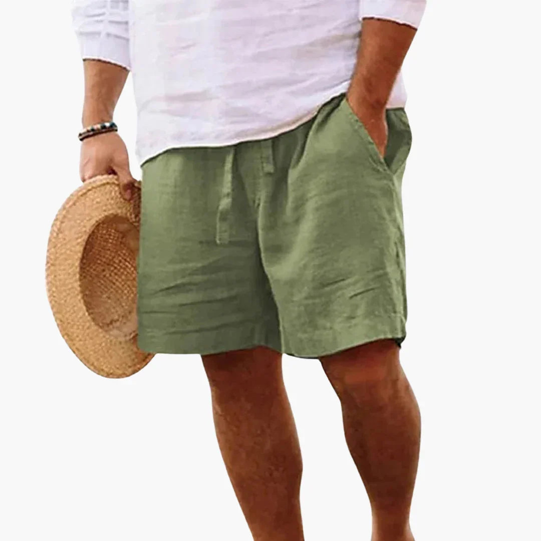 Men's Summer Shorts with Drawstring Waistband and Side Pockets