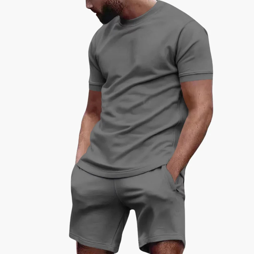Men's Sports Set  T-Shirt and Shorts Set for Summer