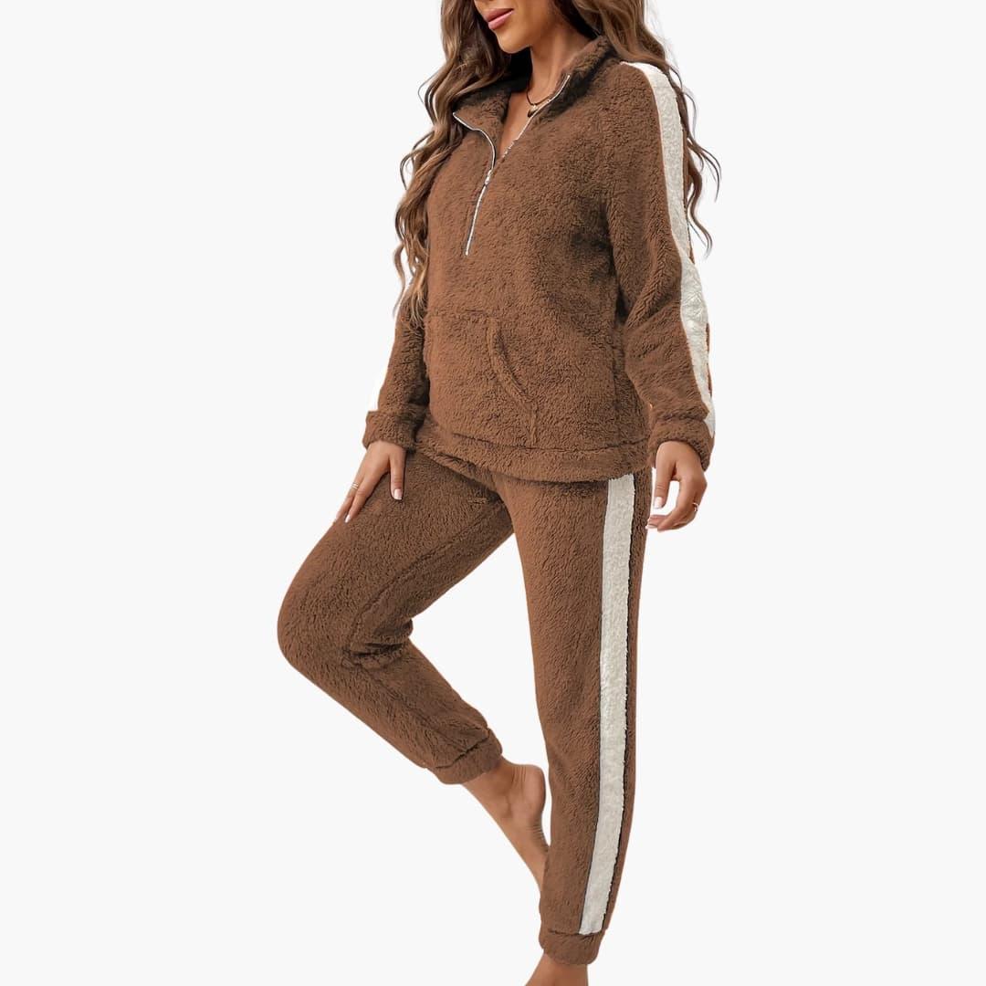 Bavane | Women's Loungewear Set with Half-Zip and Long Sleeves