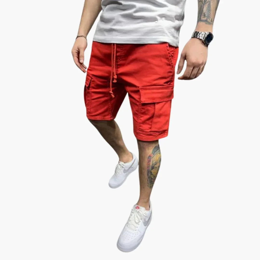 Men's Cargo Shorts with Drawstring and Flap Pockets