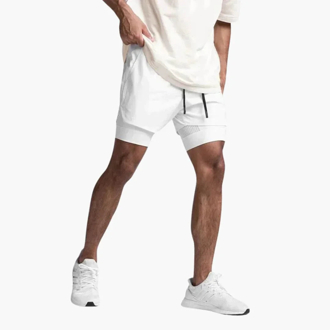 Men's Fitness Shorts with Inner Shorts for Summer Training