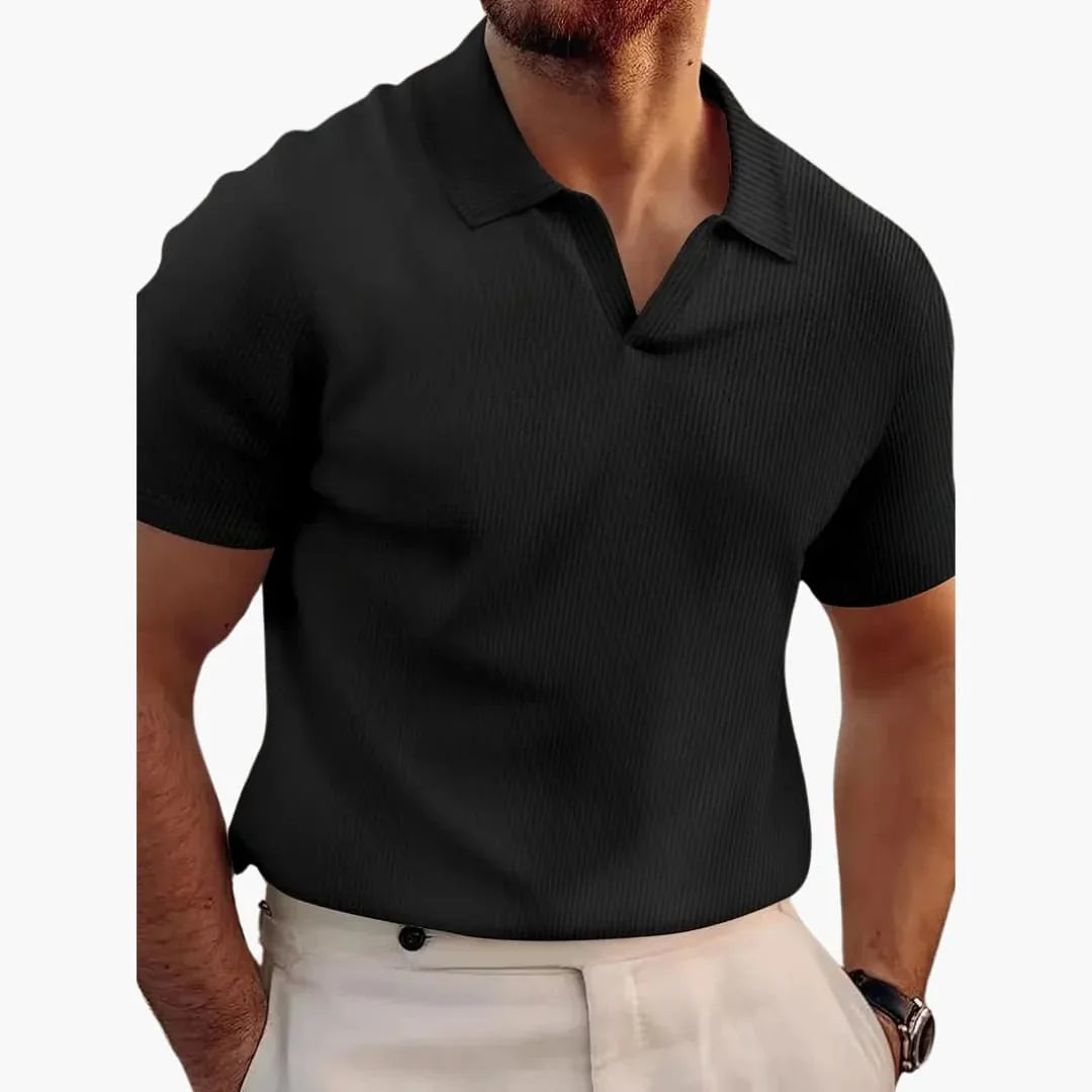 Stylish Waffle Polo Shirt for Men - Comfortable Fit