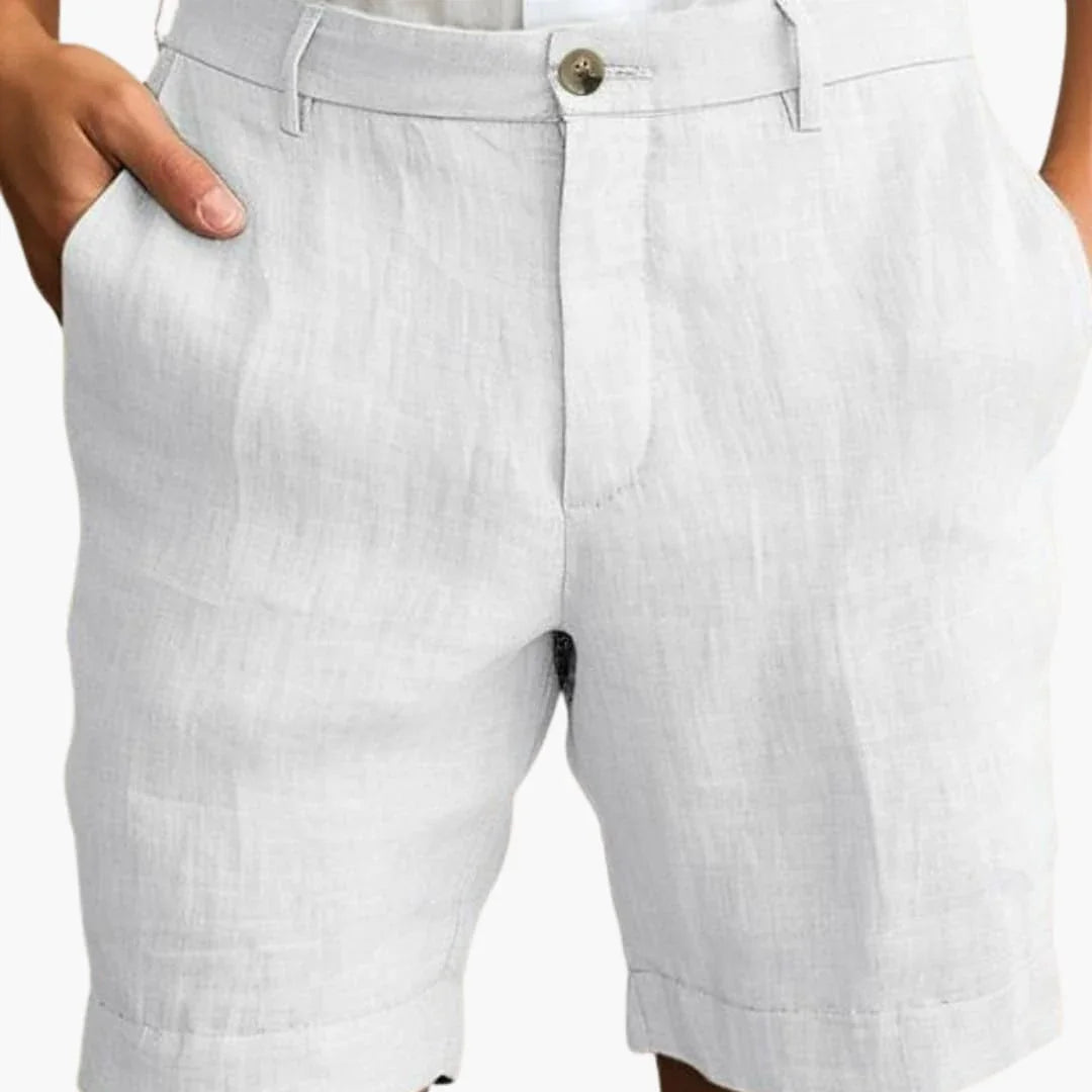 Men's Summer Shorts with Straight Leg and Cuffed Hem