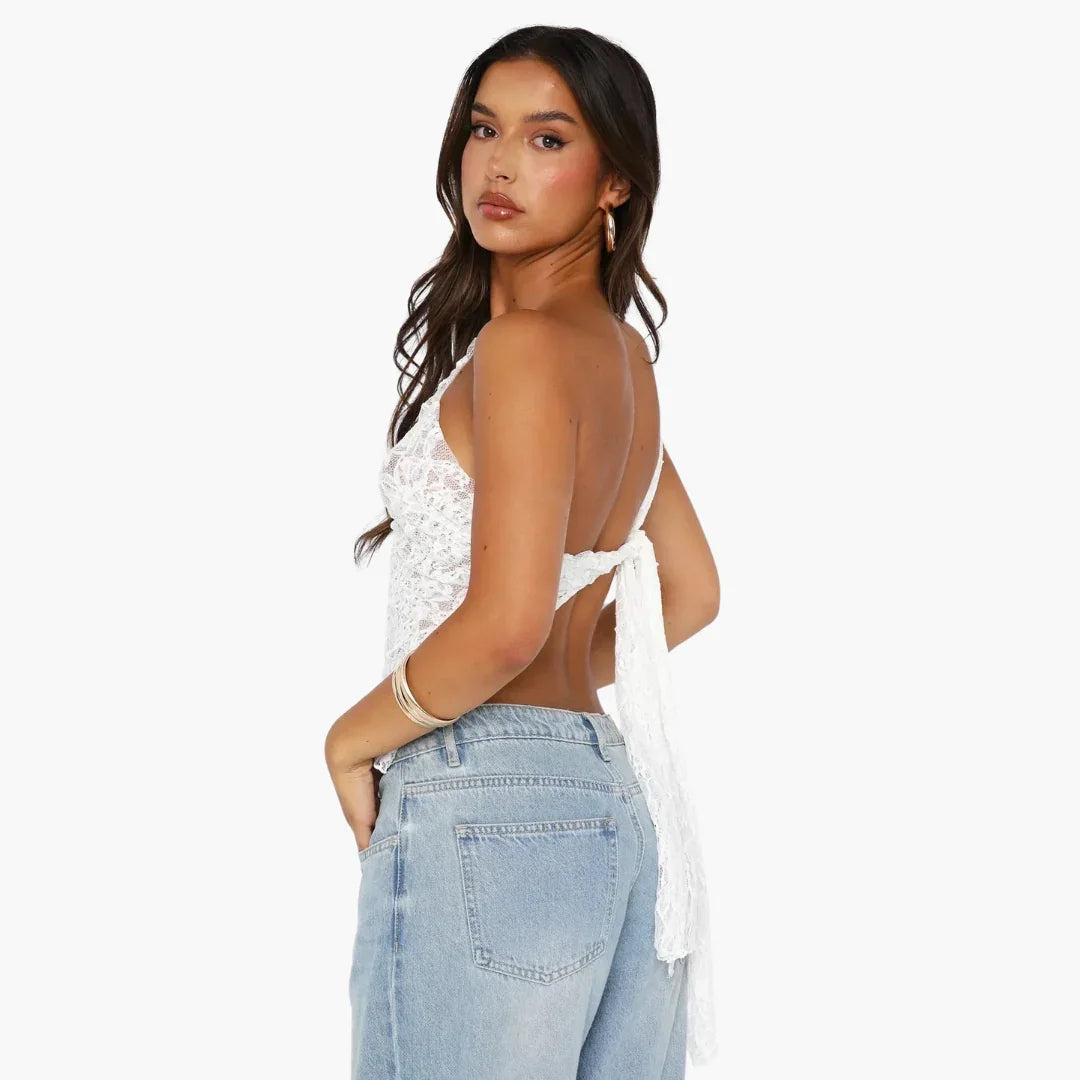 Lace One Shoulder Top for Women  Asymmetrical Trend Look