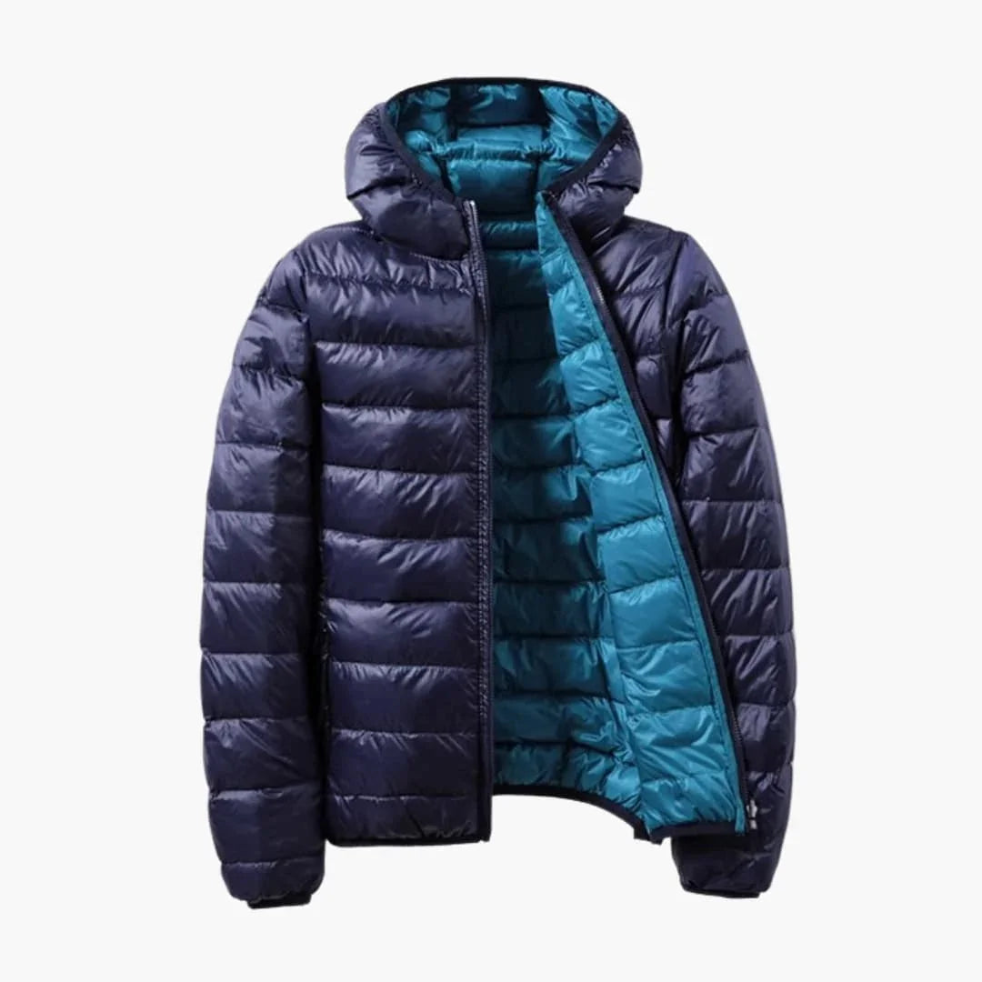 Women's Padded Jacket with Hood and Reversible Function