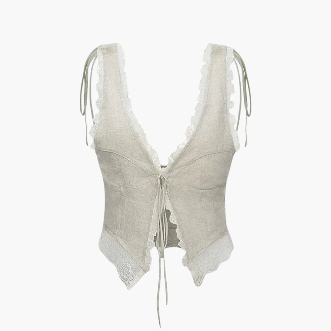 Elegant V-Neck Top - Women's Summer Blouse