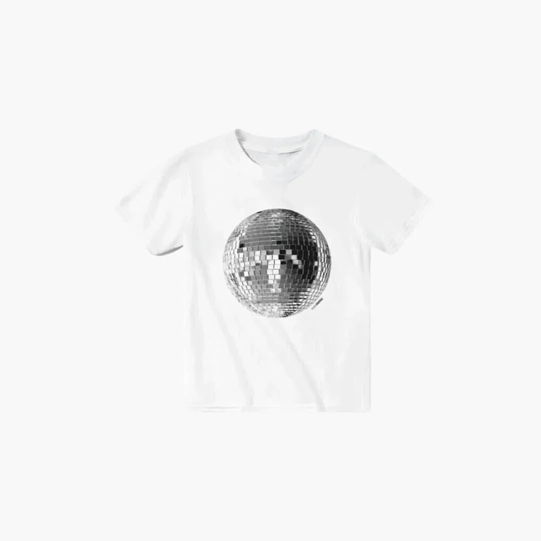 Women's Disco Print T-Shirt  Trendy & Casual for Everyday & Party