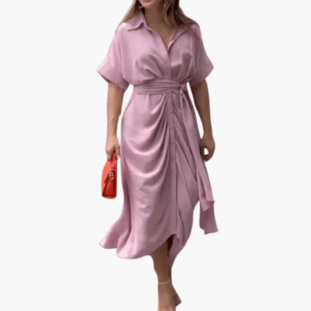 Shirt Dress for Women  Belt, Floral Pattern, Summer