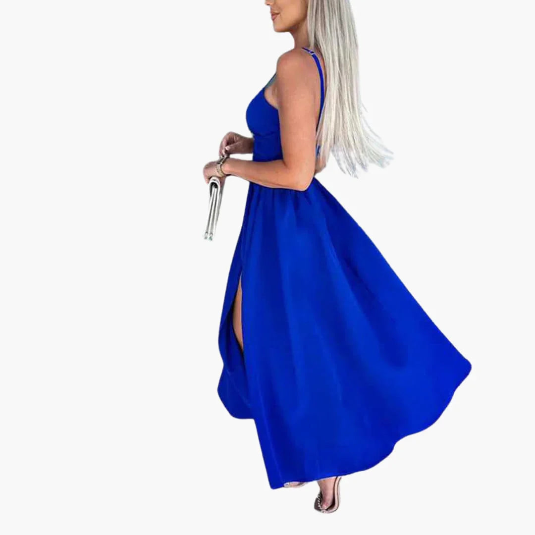 Elegant Midi Dress for Women  Summer Dress with Straps