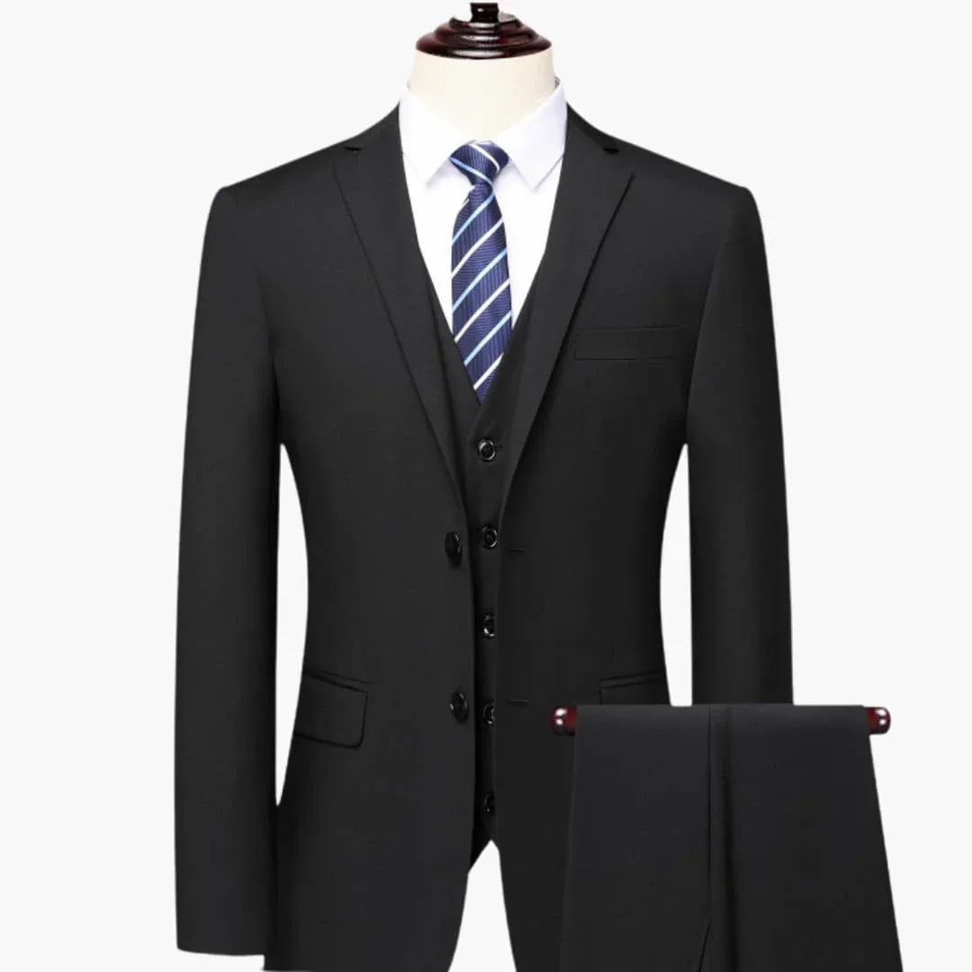 Bavane | Men's Three-Piece Suit with Button Placket and Long Sleeves
