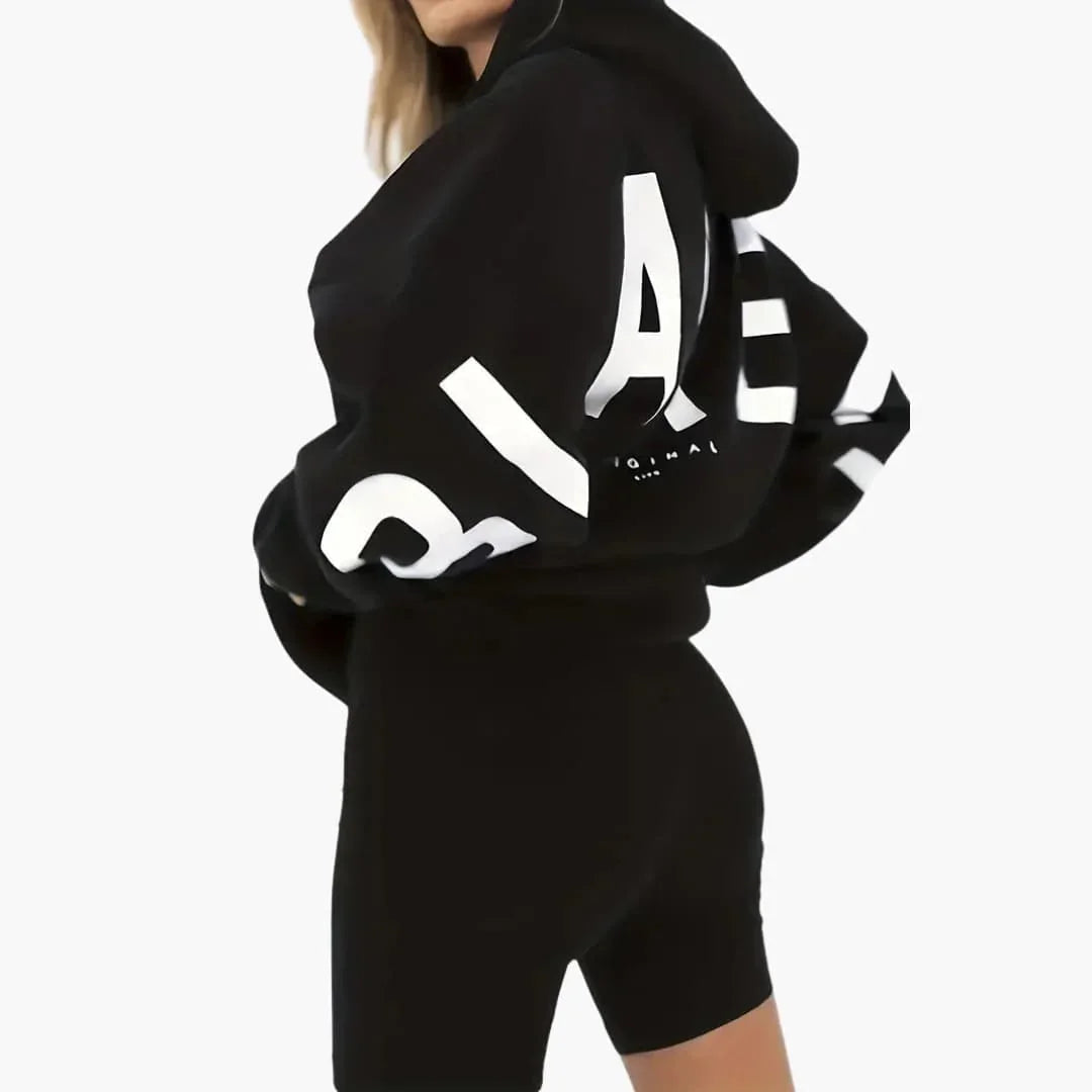Women's Hoodie with Print, Long Sleeves and Front Pocket