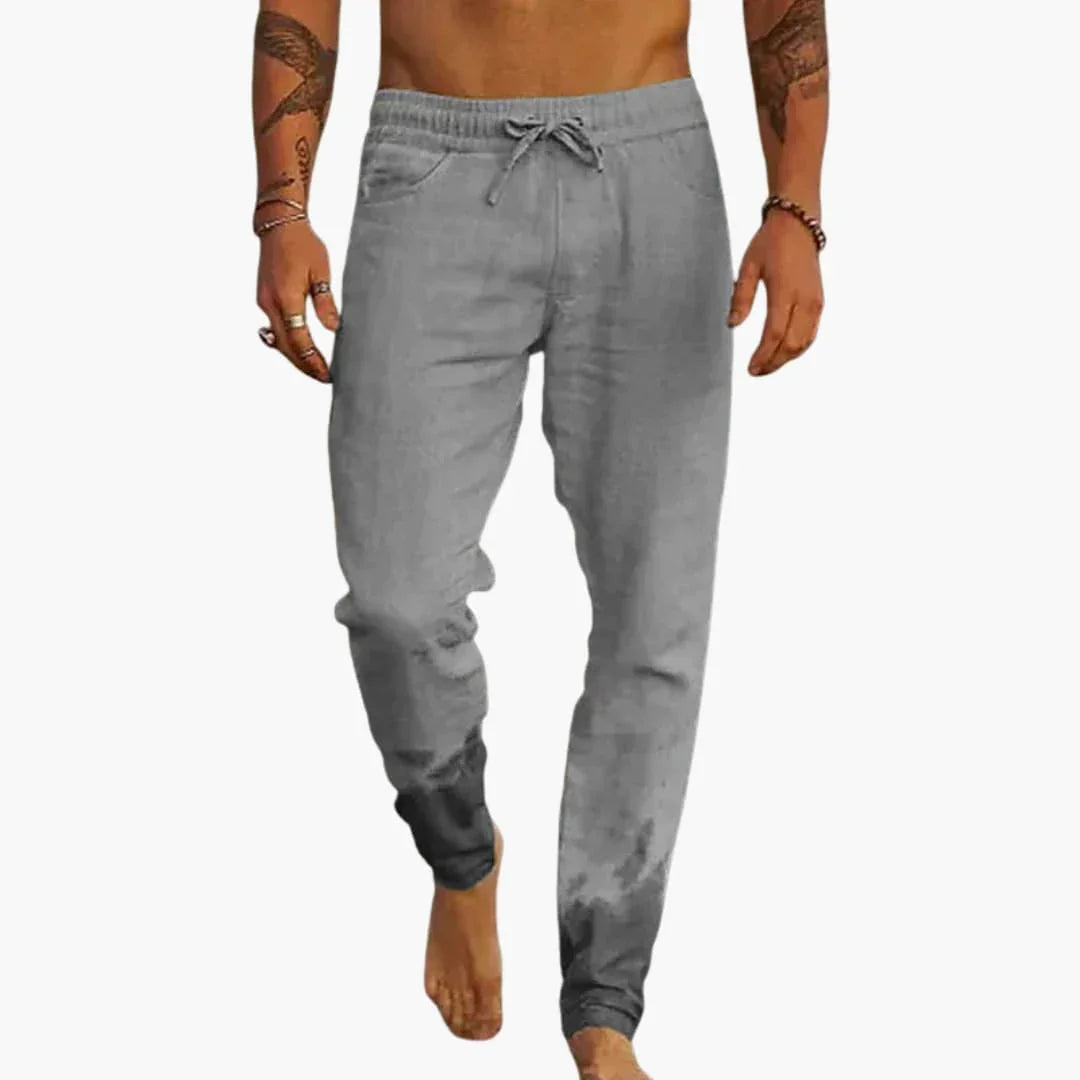 Men's Summer Pants with Drawstring and Side Pockets