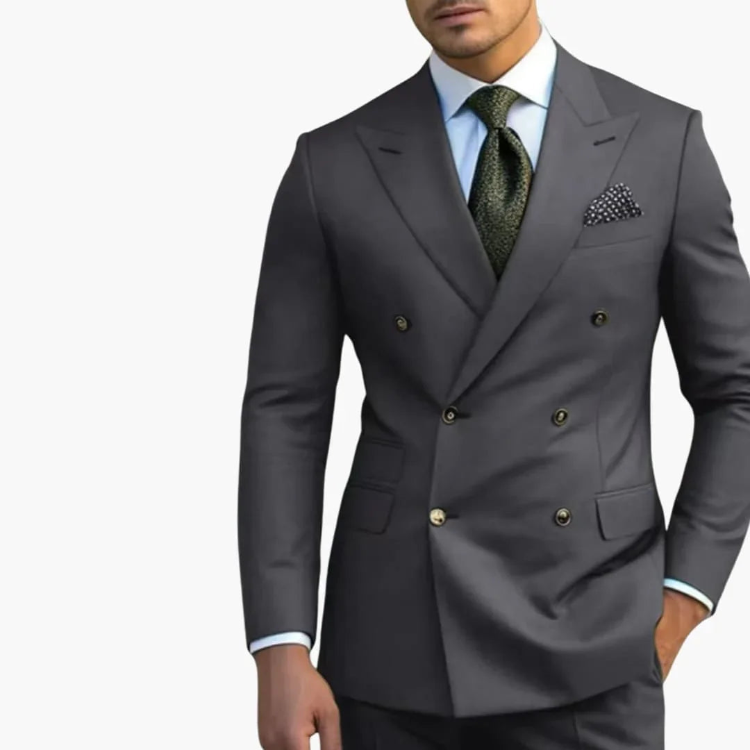 Men's Suit with Lapel Collar and Matching Trousers