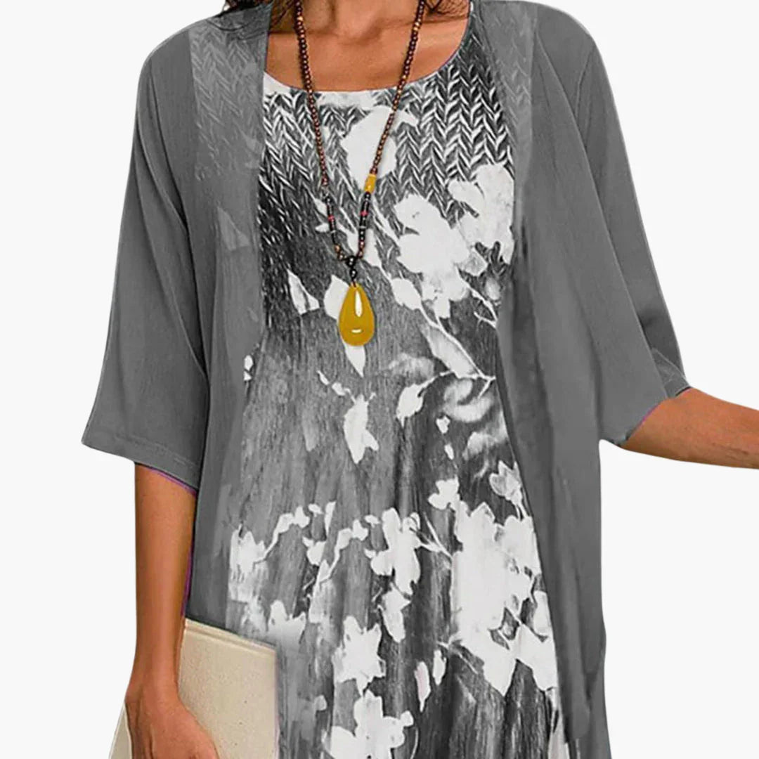 Long Floral Dress for Women  Summery with Cardigan