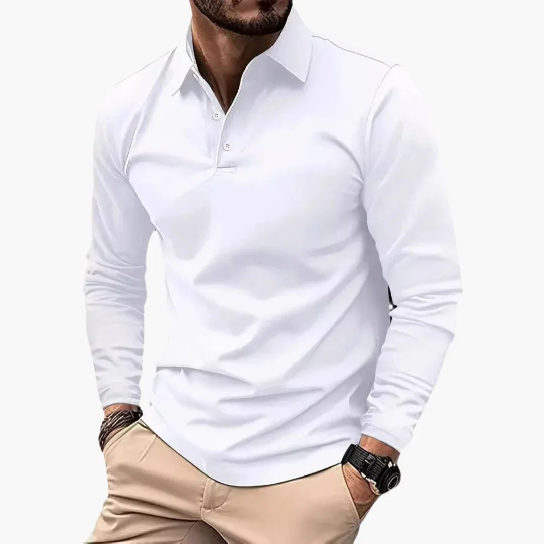 Men's Long Sleeve Polo Shirt  Casual Look