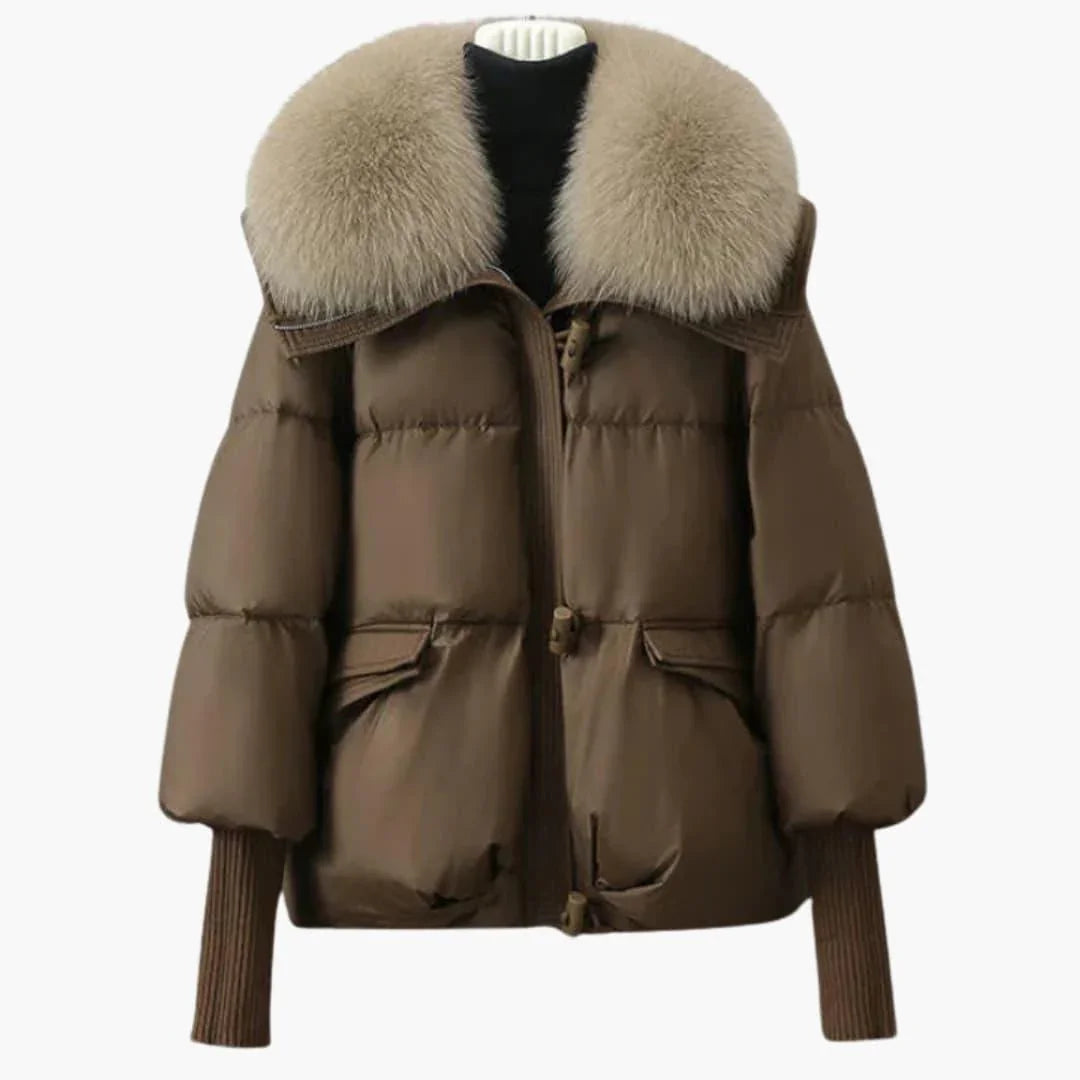 Elegant Women's Winter Jacket with Faux Fur Collar  Warm & Stylish