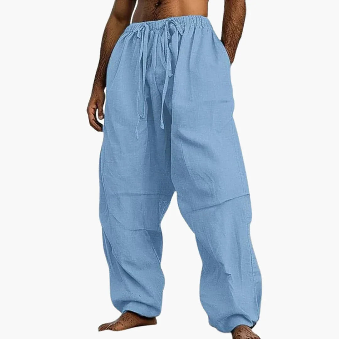 Bavane | Men's Summer Pants with Wide Leg and Drawstring