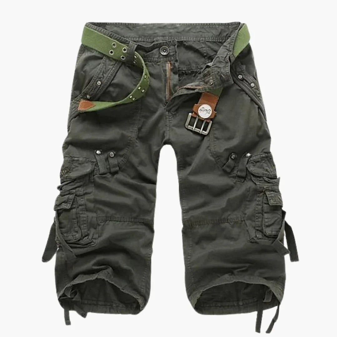 Men's Cargo Shorts with Pockets and Adjustable Waist for Summer