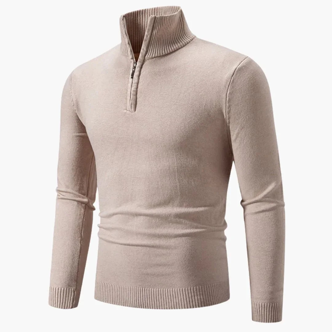 Bavane | Men's Sweater with Half-Zip Neckline
