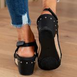 Womens Orthopedic Sandals with Wedge Sole and Elastic Straps