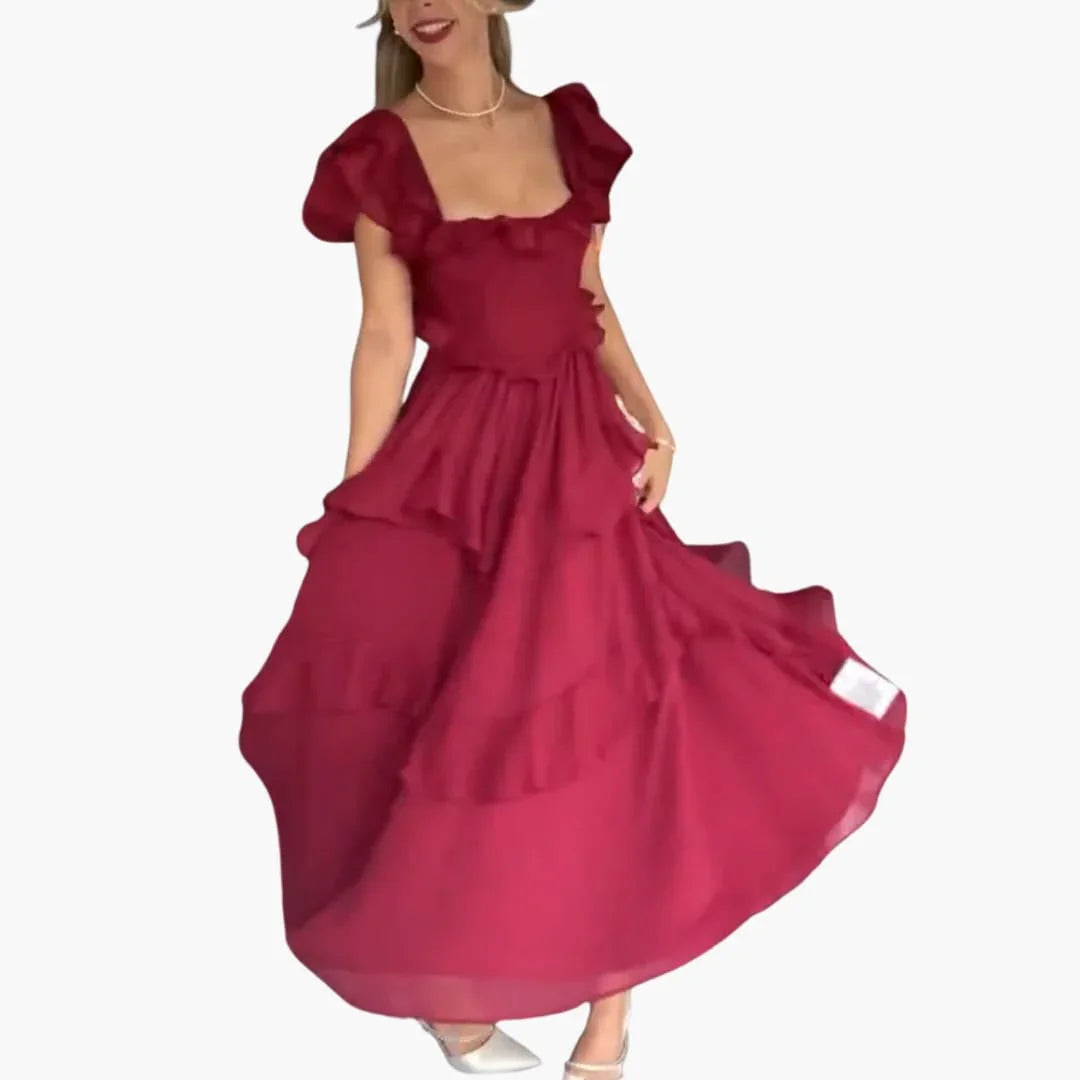 Backless Dress - For Women with Ruffled Sleeves & Style