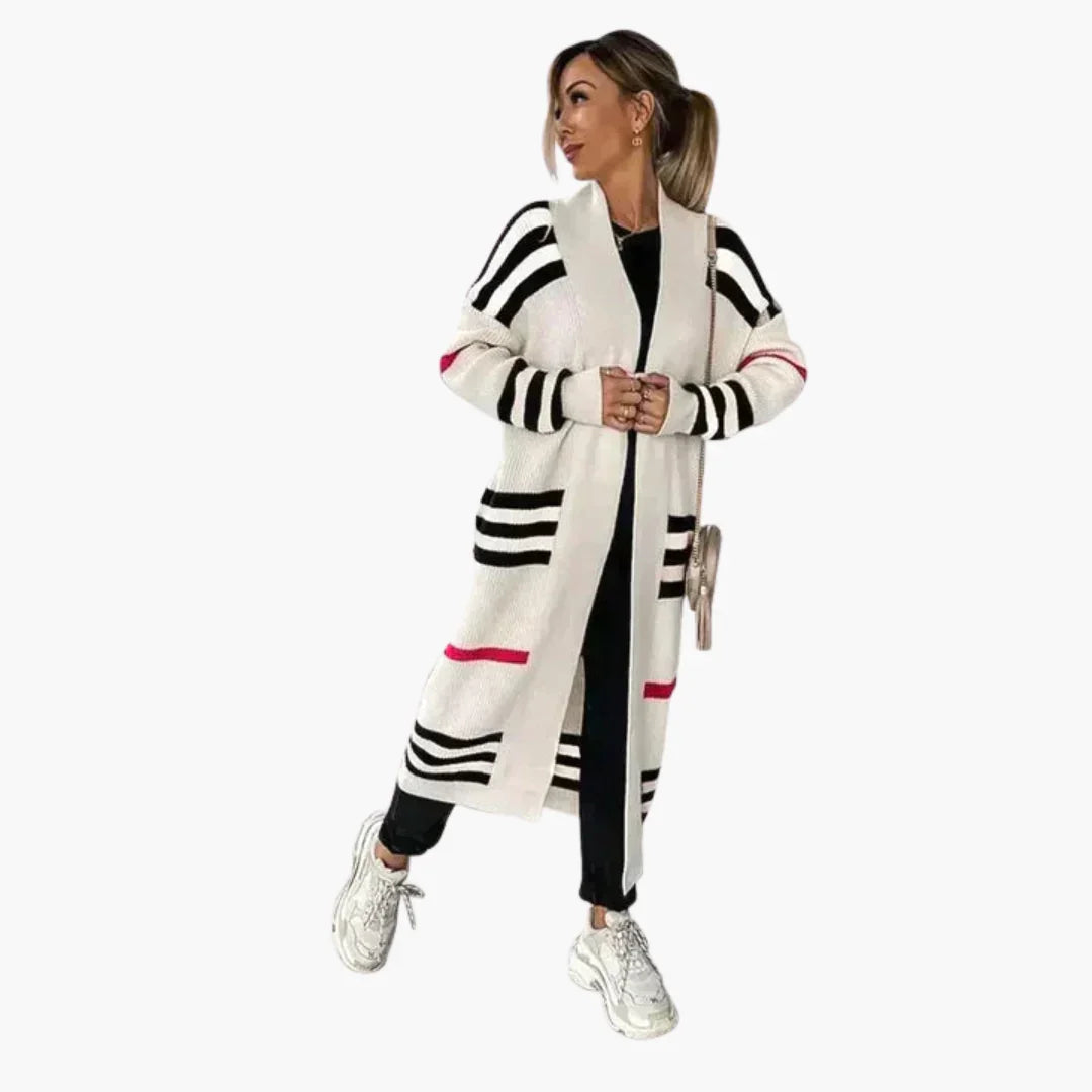 Women's Long Striped Cardigan