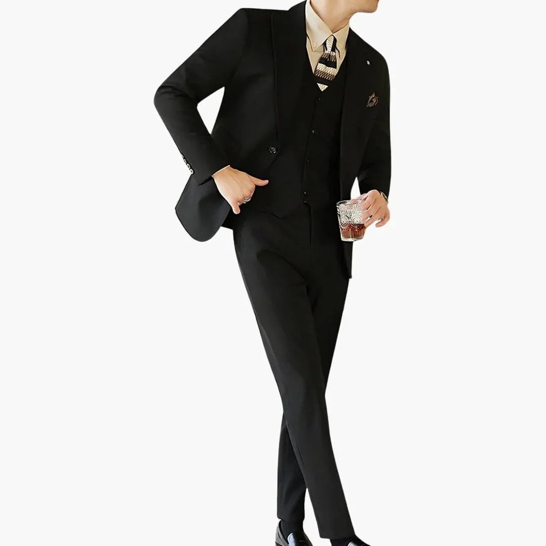 Bavane | Men's Three-Piece Suit with Vest and Slim Fit Cut