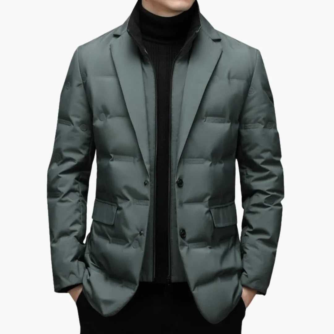 Bavane | Men's Blazer Jacket with Notched Lapel and Button Placket