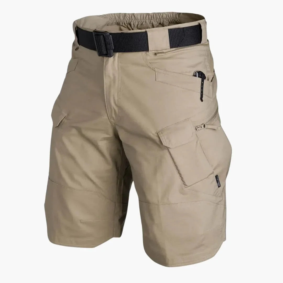 Cargo shorts with elastic waistband - for men in utility style