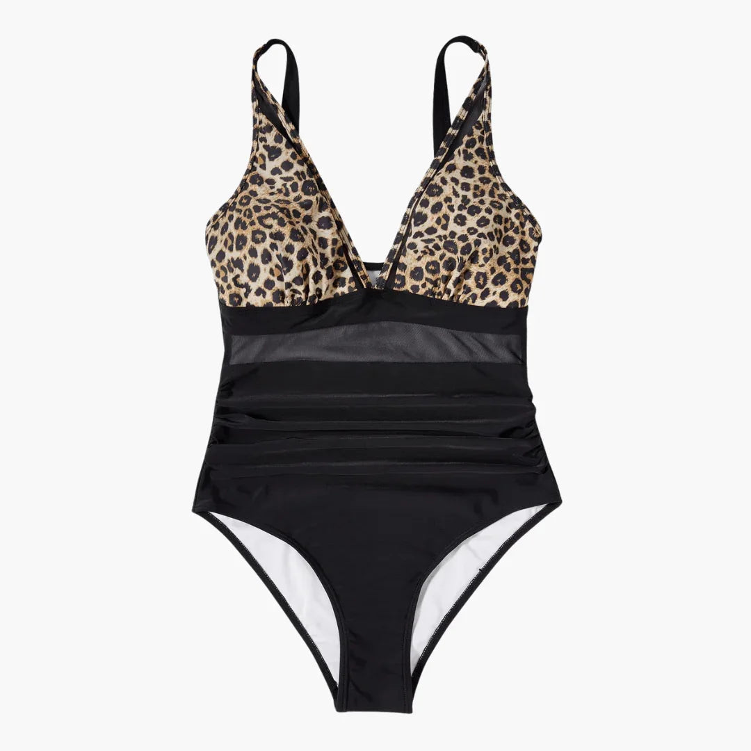 Women's Mesh Swimsuit  Sexy High Waist One-Piece