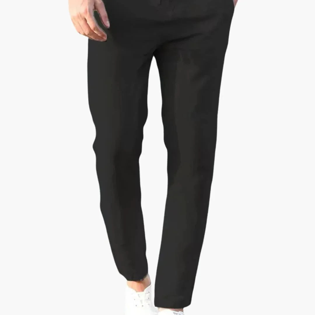 Men's Pants with Drawstring Waistband and Slim Fit
