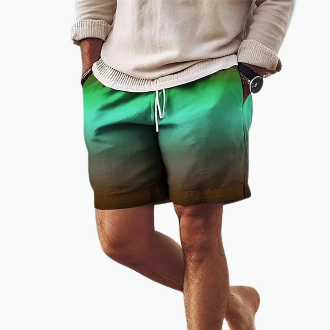 Men's Summer Shorts with Drawstring and Gradient