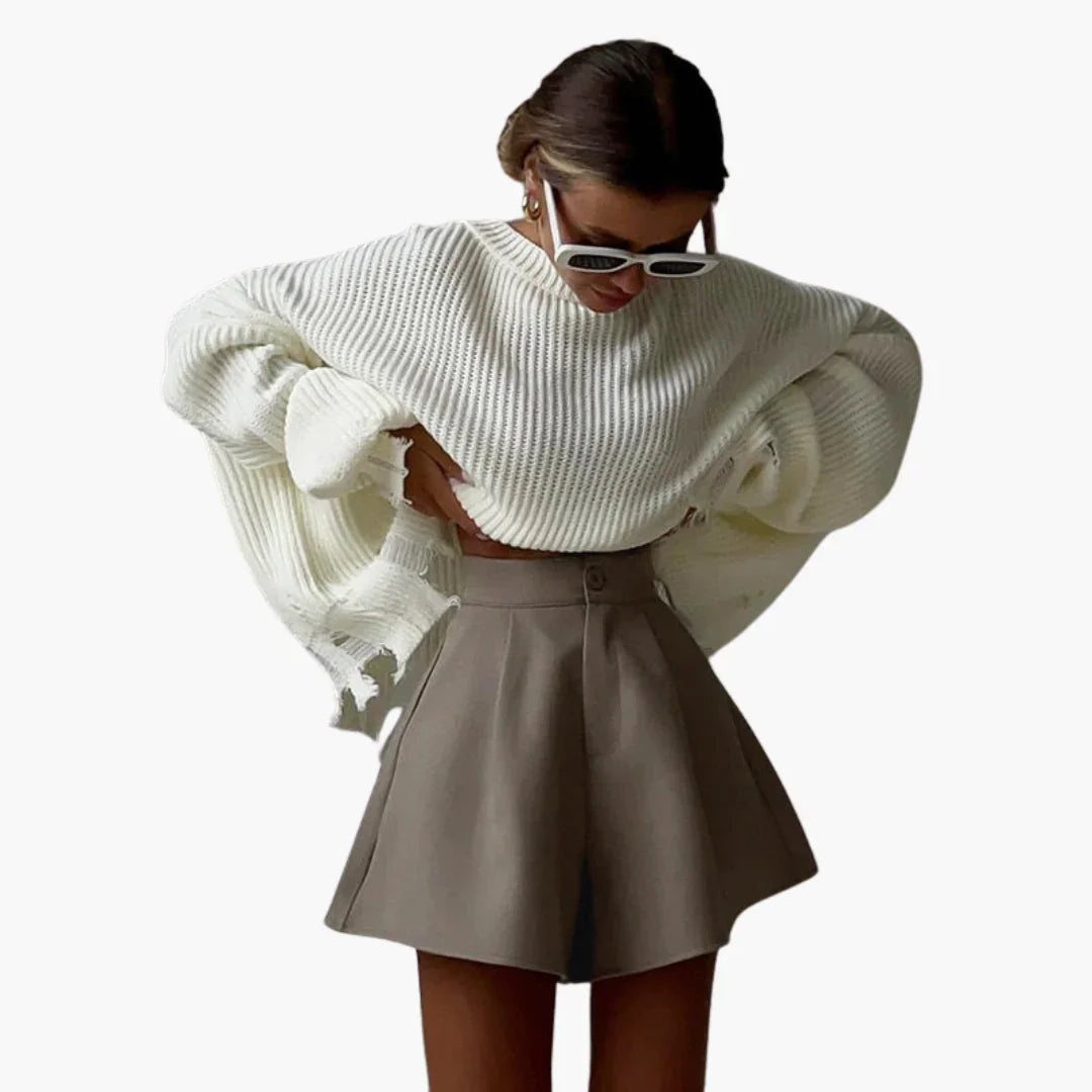 Pleated Shorts with Wide Cut - Women's Summer Chic
