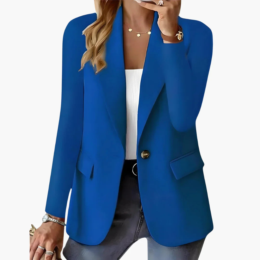 Womens Blazer with Notch Lapels and Front Pockets