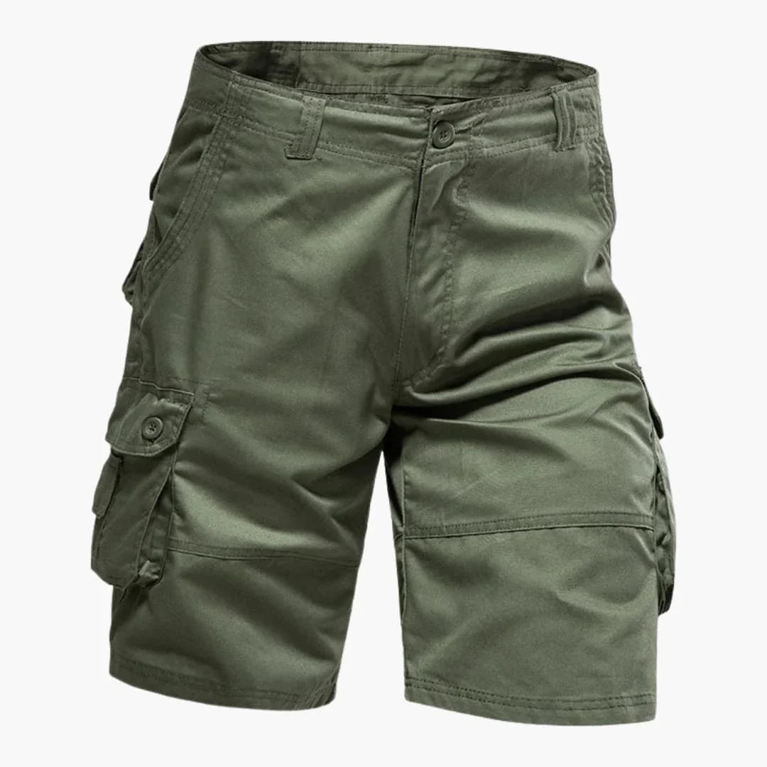 Men's Summer Cargo Shorts with Pockets and Knee-Length Cut