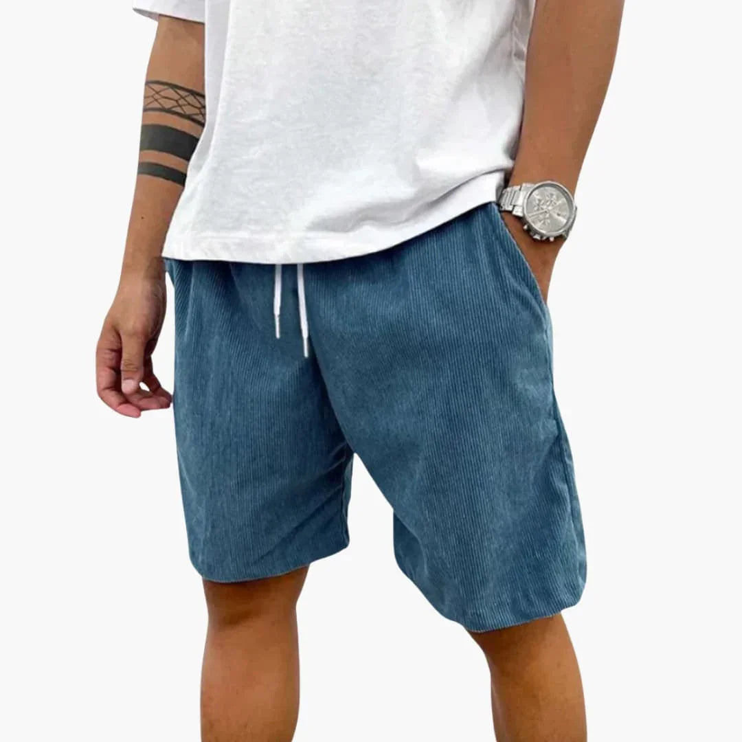 Men's Summer Shorts with Drawstring and Cord Structure