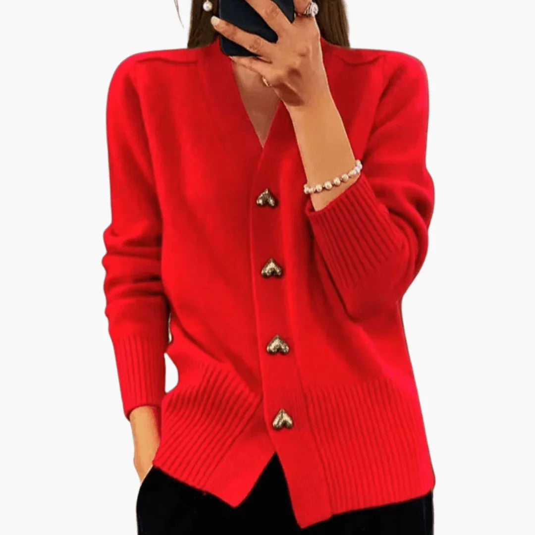 Cardigan for Women  Elegant Cardigan with Heart Buttons