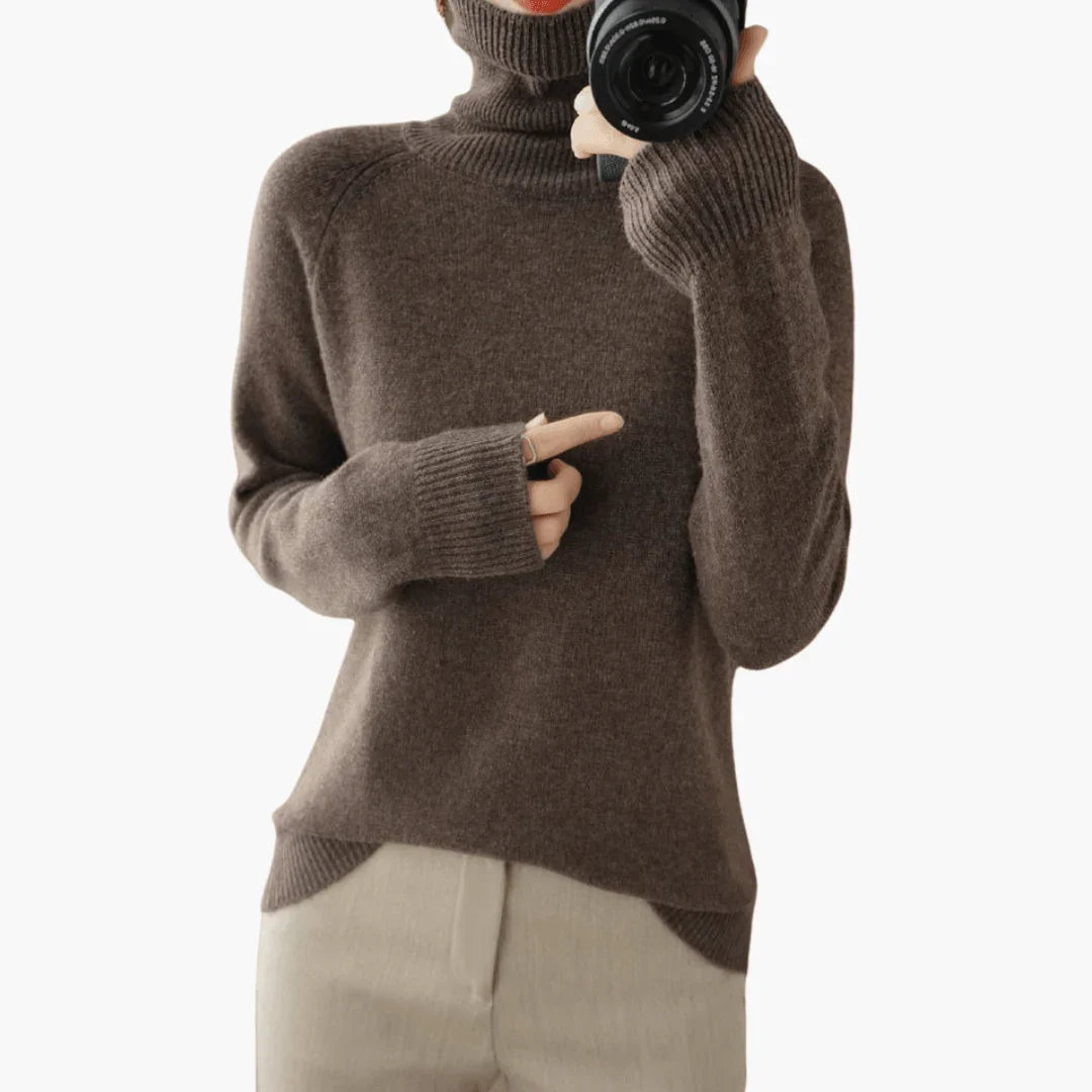 Turtleneck Knit Sweater for Women  Winter Sweater with Long Sleeves