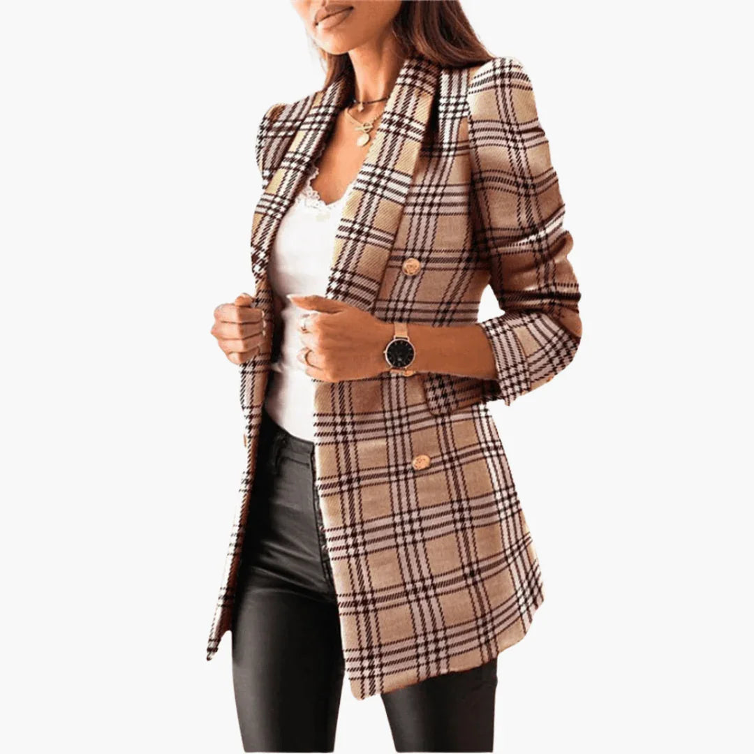 Tweed Blazer with Buttons for Women  Elegant & Modern