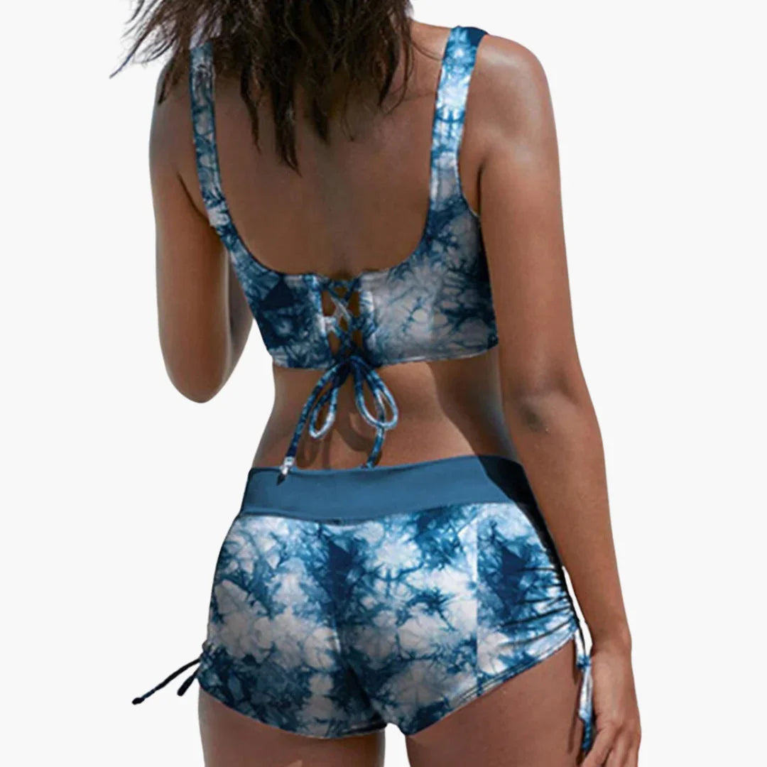 Twist Bikini Top with Shorts - Women's Two-Piece for Summer